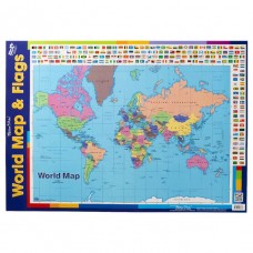 Wall Chart World Map with Flags