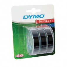 Dymo Embossing Label Tape 9mmx3m Black Pkt 3
